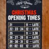 Our Christmas opening times